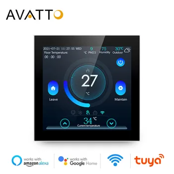 AVATTO Έξυπνο Πάτωμα Θερμοστάτη,Tuya WiFi Ηλεκτρική/Νερού Ελεγκτής Θερμοκρασίας Θέρμανσης,Smart Home για την Alexa, Google Σπίτι Αλίκη