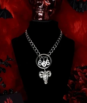 Baphomet το Περιδέραιο, ο Εωσφόρος Κολιέ, 666 Κολιέ,κατσίκα Κολιέ Witchy - Goth - Gothic - Dark Κοσμήματος