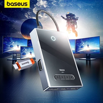 Baseus 8K@30Hz DP USB C Hub 4K@60Hz HDMI-Συμβατό με HDMI4K@30Hz*1+ VGA +USB3.0*2+Type-C+PD για το MacBook & USB-C Φορητούς υπολογιστές