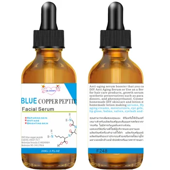 Blue Copper Peptide Απόθεμα Λύση Ορός Προσώπου Ανύψωση συσφικτική αντιρυτιδική Ενυδάτωση Πλακούντα Προβάτου Χαβιάρι Προσώπου Ορό Skincare