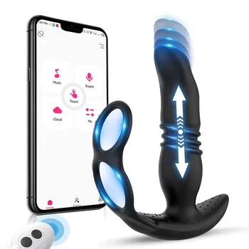 Bluetooth Τηλεσκοπικό Anal Δονητής Παιχνιδιών Φύλων Για τα άτομα APP Remote Προστάτη Massager δονητών Δονητών Butt Plug Εκσπερμάτωση Καθυστέρησης Δαχτυλίδι