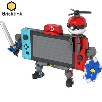 Bricklink Δημιουργική Εμπειρογνωμόνων MOC Nintendoed Switchs Κονσόλα Παιχνιδιών Mech Ρομπότ που τίθεται Με το Zeldaing Όπλο δομικά στοιχεία Παιδί Παιχνίδια Δώρο