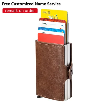 Bycobecy Νέα Μικρή Έξυπνο Πορτοφόλι Για τους Άνδρες Επιχείρηση RFID Περίπτωση Κατόχων Καρτών Αλουμινίου με Διπλά Κουτί Μικρό Μόδας Καθαρή Τσάντα, Τσάντα Χρημάτων