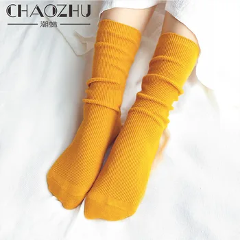 CHAOZHU Γυναικών Κάλτσες Ιαπωνικό Βαμβάκι Πολυ χρώματα Χαριτωμένο long πλευρό μαλακό υψηλής ποιότητας χαλαρά Κάλτσες για Κορίτσι Δώρο Χριστουγέννων