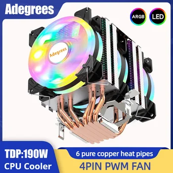 CPU Cooler 6 Heatpipes ARGB 4PIN PWM Επεξεργαστή Ανεμιστήρα Ψύξης Για Intel LGA 1151 1156 1200 1700 2011 X99 AM3 AM4 Αθόρυβο PC Καλοριφέρ