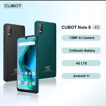 Cubot Σημείωση 8, Το 2022 Νέο Android Smartphone, 16GB ROM(128GB Extended), Dual SIM 4G Κινητά Τηλέφωνα, 13MP AI Κάμερα, 3100mAh, ID Προσώπου