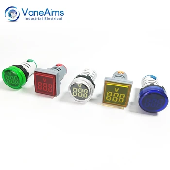 DC Βολτόμετρο VaneAims LED Ψηφιακή Αναλογική Επίδειξη Ψηφιακή Οθόνη led 4-100V 22mm Τάση DC Όργανο Μέτρησης FXB16-22DSV+