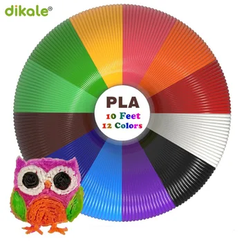 Dikale 12 Χρώματα 3D Στυλό Ίνα PLA Ανταλλακτικά 1.75 mm 3D Στυλό Ίνα Εκτύπωσης 3D Υλικό Impresora 3d de filamentos PLA