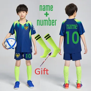 DIY Παιδί Ποδόσφαιρο Jerseys Σύνολα Αγόρια&Κορίτσια Sportswear Πουκάμισων Ποδοσφαίρου για τη Νεολαία παιδιά του Ποδοσφαίρου Κατάρτισης Φόρμες γυμναστικής Στολών με Κάλτσες
