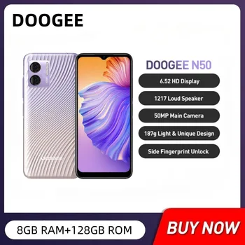 DOOGEE N50 6.52 Ίντσας 8GB+128GB Οθόνη του Android 13 Smartphone Octa επεξεργαστή Core 50MP Κάμερα, 4200mAh Μπαταρία Γρήγορη Φόρτιση Κινητά Τηλέφωνα