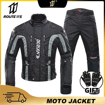 DUHAN Μοτοσικλετών Σακάκι & Παντελόνι Τέσσερις Εποχές Moto Ένδυσης που τίθεται Με Κρατήσει Ζεστό το σκάφος της Γραμμής Άνδρες Motocross Μπουφάν Αντιανεμικό Σώμα Πανοπλία