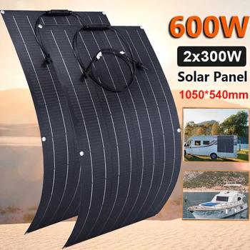 ETFE 600W 300W Ηλιακό Κιτ Φορητών Εύκαμπτων Ηλιακών Κυττάρων Φορτιστής Μπαταριών για το Σπίτι Κάμπινγκ Αυτοκίνητο ΤΡΟΧΌΣΠΙΤΟ Σκάφη Θαλάσσιας Αυτοκινούμενο Φορτηγά