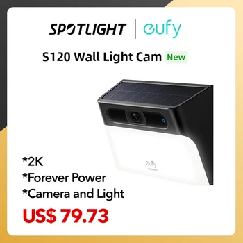 eufy Ασφαλείας, Ηλιακό Φως Τοίχων Cam S120 Ηλιακή Ασφαλείας Καμερών Ασύρματη Υπαίθρια Κάμερα 2K Κάμερα για Πάντα Δύναμη
