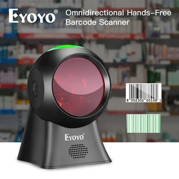 Eyoyo EY-7100 1D/2D Desktop Ανιχνευτής Γραμμωτών κωδίκων σε κατευθυντικό συνδεμένο με καλώδιο USB Barcode Αναγνώστης Πλατφόρμα Ανιχνευτών Αυτόματη Αντίληψη Σάρωση
