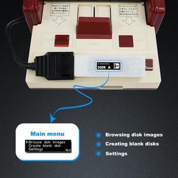 Famicom Disk System Drive Emulator FDSkey με την Επίδειξη OLED Υποστήριξη MicroSD Κάρτα Παιχνίδι Για το Famicom Κονσόλα AV FC