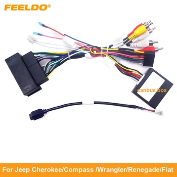 FEELDO Αυτοκίνητο 16pin Android Καλωδίωση Καλώδιο USB Με το Canbus Για το Τζιπ Τσερόκι 15~19/Πυξίδα 2017+/Wrangler/Renegade/Fiat 500