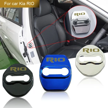 FLYJ 4pcs Κλειδαριών Πορτών Αυτοκινήτων κάλυψη Προστατεύστε την Πόρπη αξεσουάρ Αυτοκινήτων εσωτερικό Για KIA RIO 2 3 4 5 Xline x γραμμή αυτοκόλλητη ετικέττα Αυτοκινήτων