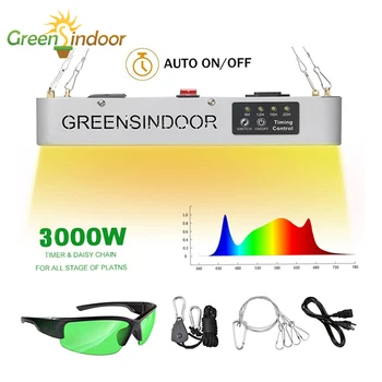 Greensindoor των Οδηγήσεων Αυξάνεται το Ελαφρύ Πλήρες Φάσμα του Θερμοκηπίου Κήπο Indoor Υδροπονικά Λαμπτήρα 3000W Auto On/off Χρονόμετρο Αύξηση Εγκαταστάσεων Λαμπτήρων