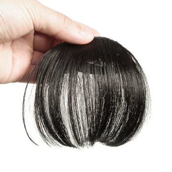 Gres Φυσικός Ευθύς Συνδετήρας στις Επεκτάσεις Τρίχας Γυναικών Συνθετικά Μαλλιά Φράντζα Υψηλής Θερμοκρασίας Ινών Σκούρο Καφέ/Μαύρο Ψεύτικα Μαλλιά