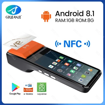 GZQIANJI Android 8.1 POS Bluetooth Θερμικό Εκτυπωτή Παραλαβή Φορητό Τερματικό NFC Φορητό PDA Σημείο Του Συστήματος Πώλησης, Όλα σε Ένα