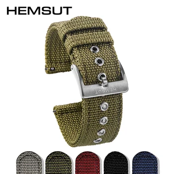 Hemsut Υψηλός-Ποιοτικό Νάυλον Ρολόι Ζωνών Γρήγορη Απελευθέρωση Κίνημα Wristwatch Λουριών Στρατιωτική Αναπνεύσιμο Αδιάβροχο 18mm 20mm 22mm 24mm