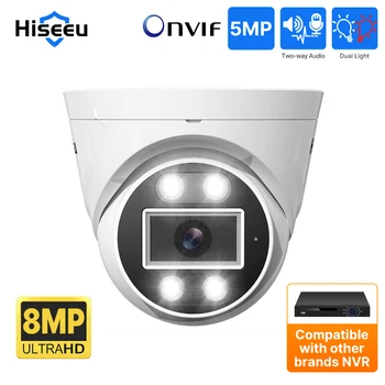 Hiseeu ΣΗΜΕΊΟΥ εισόδου 5MP 8MP 4K Ασφαλείας IP Κάμερα Παρακολούθησης H. 265+ CCTV Θόλων ONVIF 2-Way Audio Record Ανίχνευση Προσώπου Πλήρων Χρώματος Εσωτερικών