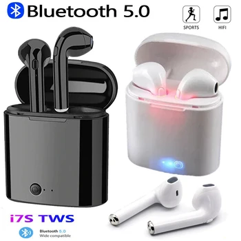 i7s TWS Ασύρματα Ακουστικά Bluetooth 5.0 Ακουστικά sport Κάσκα Earbuds Με Mic κιβώτιο Χρέωσης Ακουστικά pk i7 i12 Y30 Y50 A6S