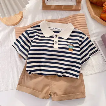IENENS Μωρό Κοντό Μανίκι Ρούχα Σύνολα Παιδιά Ριγέ Polo-shirt + Σόρτς Ρούχα, Κοστούμια Παιδί Βρέφος Αγόρια, Casual Ρούχα το Καλοκαίρι