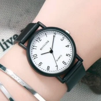 Ins Γύρο Χαλαζία Ρολόγια για Γυναίκες Άνδρες Φοιτητής Μαύρο Λευκό Χαλαζία Wristwatches Πόρπη Ailang Μόδας Ρολογιών Δυο Ρολόγια Πολυτελείας