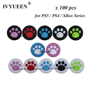 IVYUEEN 100 PC Λάστιχο Σιλικόνης Cat Νύχι Αναλογικά Sticks Thumb Grips για το Playstation 4 5 PS4 PS5 Ελεγκτή Καλύμματα για το XBox 360