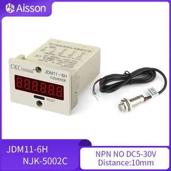 JDM11-6H 6 Ψηφίων Ηλεκτρονικός Ψηφιακός Μετρητής Επίδειξης Hall Αισθητήρας Διακόπτης Εγγύτητας NPN AC36V DC12V 24V