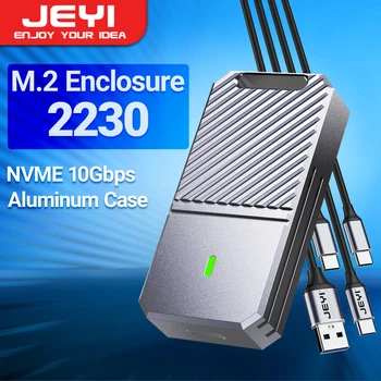 JEYI 2230 NVMe SSD Περίφραξη, PCIe USB3.2 10Gbps Αργιλίου M. 2 Περίπτωση Φορητός Εξωτερικός Δίσκος Στερεάς κατάστασης Κουτί Υποστηρίζει UASP ΠΕΡΙΠΟΊΗΣΗΣ