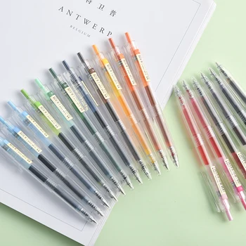 JIANWU 1pc 0.5 mm Απλό επιστολόχαρτο 24 χρώμα gel στυλό δημιουργική εφημερίδα pen χαριτωμένο ουδέτερο στυλό kawaii Σχολικά είδη