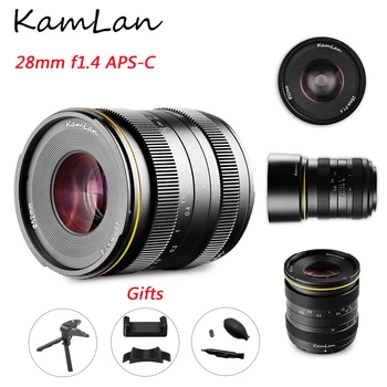 Kamlan 28mm f1.4 APS-C Κάμερα Γωνίας Φακών Ευρεία Μεγάλο Άνοιγμα MF Φακό Sony E Canon EOS-M Fuji X M4/3 Τοποθετεί Mirrorless Φωτογραφικές μηχανές