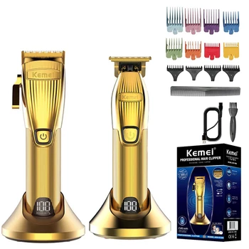 Kemei Επαγγελματικό Ψαλίδι Μαλλιών Για Τους Άνδρες, Καλλωπισμού Ηλεκτρική Ξυριστική Μηχανή Επαναφορτιζόμενη Clipper Την Κοπή Τρίχας Μηχανή