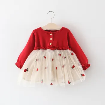 Lawadka 6M-3T Άνοιξη Νεογέννητο Μωρό Φορέματα για Κορίτσι Πριγκίπισσα Δαντέλα Πρώτα του Γενέθλια Κορίτσι Φορέματα Κόμματος Κόκκινα Ρούχα του Μωρού Ρούχων 2023