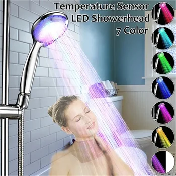 LED 7 Χρώματα Κεφάλι Ντους Υψηλής Πίεσης Νερού Λάμψη Ελαφριά Ζωηρόχρωμη Αλλαγή ΟΔΉΓΗΣΕ το Φως Ντους Αξεσουάρ Μπάνιου, Ντουζιέρα