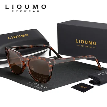 LIOUMO Εκλεκτής ποιότητας Leopard Πλαίσιο Καρφιών τις Γυναίκες Καφετιά γυαλιά Ηλίου Πολωμένα Φακός Γυαλιά για την Οδήγηση Άνδρες Trendy Αποχρώσεις παράθυρο-φεγγίτη soleil femme