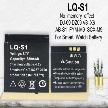 LQ-S1 3.7 V 380mAh Έξυπνο Ρολόι Μπαταρία DZ09 Μπαταρία Για το DJ-09 V8 X6 AB-S1 SCX-M9 FYM-M9 GJD HKS-S1 LQS1 bateria
