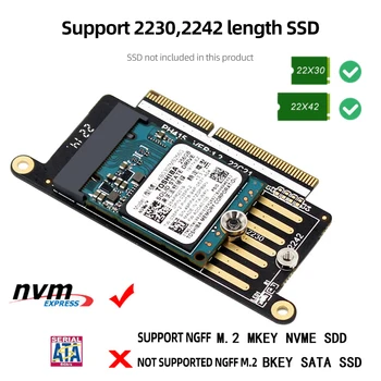 M. 2 NVME Πλήκτρο M SSD Κάρτα Προσαρμογέα Σκληρού Δίσκου Μετατροπέα SSD Προσαρμογέα Αναγνώστη Καρτών για 2230/2242 SSD για το MACBOOK PRO 2016/2017 A1708