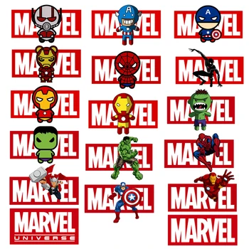 Marvel Spiderman, Iron Man κινούμενα σχέδια Θερμική αυτοκόλλητες Ετικέττες Για τα Ενδύματα DIY Μεταφοράς Θερμότητας Παιδιά επιδιορθώνει το Σίδηρο Στην Μεταφορά Applique Μπαλώματα