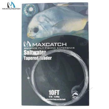 Maximumcatch 6pc 10-30LB αλμυρού νερού με Κωνικούς Ηγέτης 10FT Fly Αλιεία Ηγέτης Γραμμή, με Θηλιές Σαφές Χρώμα Αλιείας Σκοινί