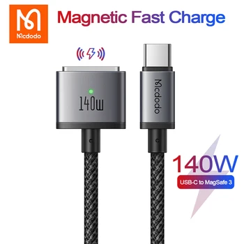 Mcdodo 140W Μαγνητική PD USB-C MagSaf* 3 Γρήγορη Καλώδιο Φόρτισης Για το Macbook Pro Air 13 14 16 M1 M2 Dual τους Δείκτες των ΟΔΗΓΉΣΕΩΝ για Σκοινί Φορτιστών