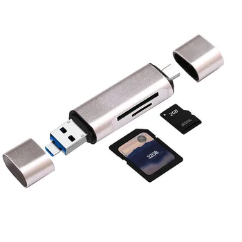 Micro USB Type C USB 3IN1 Αναγνώστη Καρτών Μνήμης για SD Κάρτα TF για το Samsung Galaxy S20 S21 για Huawei P50 P40 LG OTG Τηλεφωνικών Lap-top PC