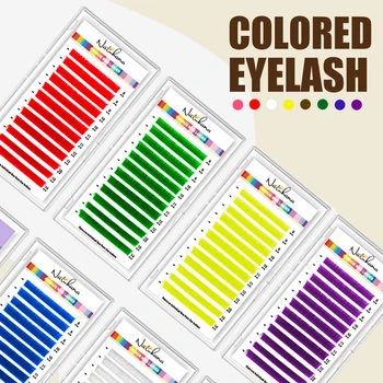 NATUHANA Ατόμου Χρωματιστά Φυσικό Ψεύτικο Eyelashes Βιζόν Eyelash Επέκταση Μωβ Μπλε Πράσινο Καφέ Κόκκινο Λευκό Ροζ Χρώμα Βλεφαρίδες