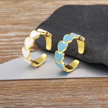 Nidin Νέα Άφιξη Ρομαντική Καρδιά Σχήμα Δαχτυλίδια Για Τις Γυναίκες Ανοιχτά Ρυθμιζόμενα Εξαρτήματα Πάρτι Γενεθλίων Δώρων Κοσμήματος Bijoux Femme