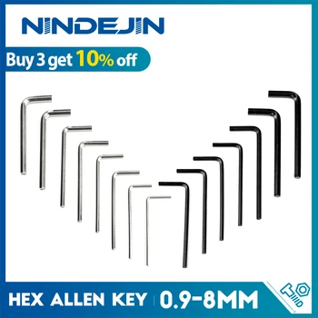 NINDEJIN 2-20pcs L σχήμα εξάγωνο εξάγωνο κλειδί κλειδί allen 0.9 mm, 1.5 mm, 2mm 2.5 mm 3mm 4mm 5mm 6mm 8mm χάλυβα άνθρακα κλειδί allen