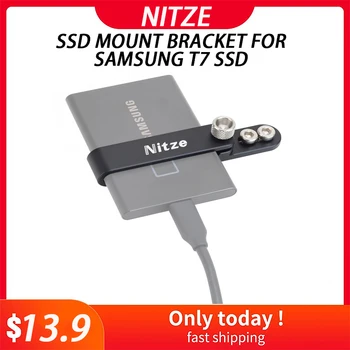 NITZE SSD ΤΟΠΟΘΕΤΕΊ το ΥΠΟΣΤΉΡΙΓΜΑ ΓΙΑ τη SAMSUNG T7 SSD - N42-T7 μπορεί να συνδεθεί σταθερά στο κλουβί καμερών μέσω 2 1/4