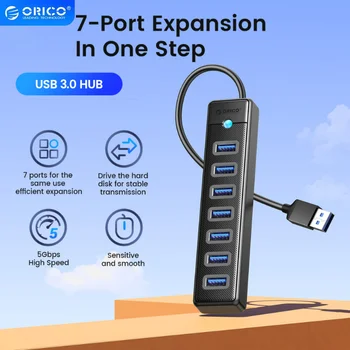 ORICO 7 Θύρα USB3.0 HUB Μίνι Splitte Υψηλής Ταχύτητας Notebook Επέκταση για τα Εξαρτήματα Lap-top Υπολογιστών Macbook Pro usb hub