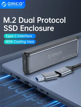 ORICO M. 2 NVMe/SATA SSD Περίφραξη Περίπτωση 10Gbps Εργαλείο-δωρεάν M2 SSD Περίβλημα Διπλού Πρωτοκόλλου Solid-State Drive Περίπτωση για το PS4 το Lap-top